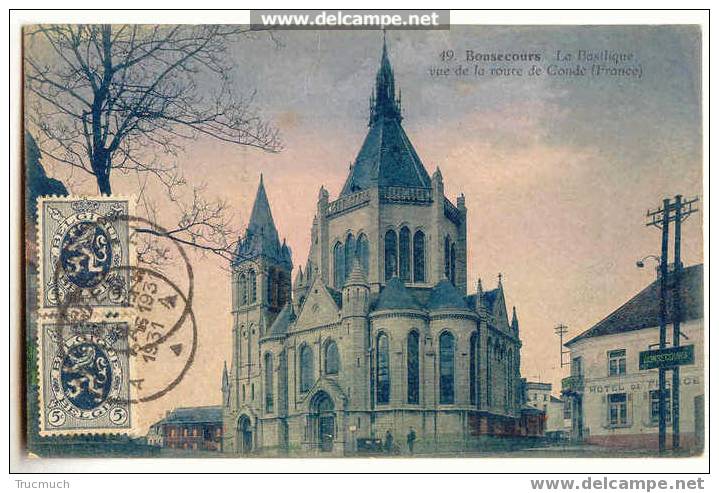 2042  - BONSECOURS - La Basilique Vue De La Route De Condé (France) - Péruwelz