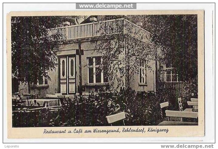AK BERLIN ZEHLENDORF Wiesengrund Gasthaus 1940 R*795 - Zehlendorf
