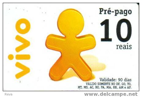 BRAZIL 10 RIELS  GSM MOBILE PHONE PIN  ABSTRACT DESIGN YELLOW ED JUN 2005 READ DESCRIPTION !! - Brazil