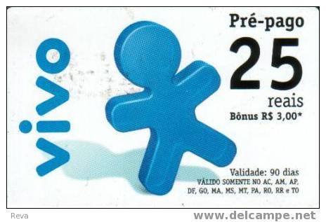BRAZIL 25 RIELS  GSM  MOBILE PHONE PIN  ABSTRACT DESIGN  BLUE  VIVO     ED FEB2005 - Brazil