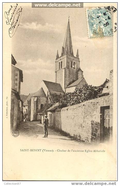 86 - VIENNE - ST BENOIT- RUE De L´EGLISE - BEAU PLAN ANIMEE - Carte Avant 1904 - Saint Benoit