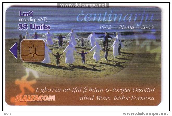 MONS. ISIDOR FORMOSA ( Malta Rare Card ) * Religion Church Eglise * Children Enfant * Nun Sœur Frangine Nuns Sister - Malta
