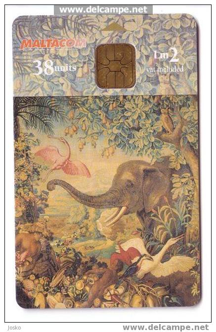 Malta - Malte - Elefant - Elefante - Elephants - Owl - Hibou - Chouette - TAPESTRIES - The Elephant ( Limitd Card ) - Malte