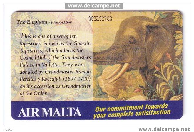 Malta - Malte - Elefant - Elefante - Elephants - Owl - Hibou - Chouette - TAPESTRIES - The Elephant ( Limitd Card ) - Malte