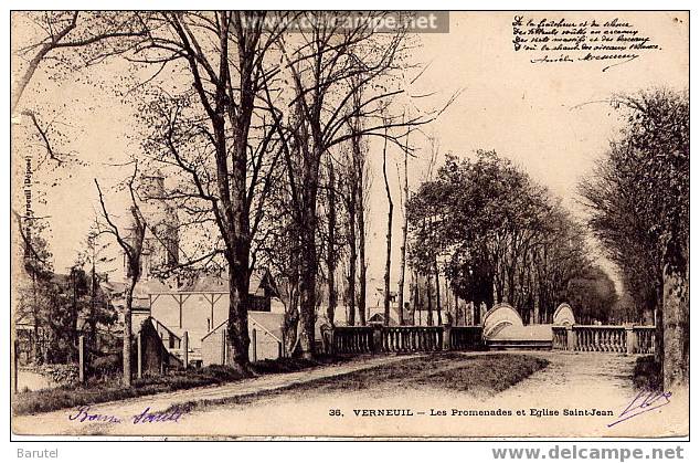 VERNEUIL - Les Promenades Et Eglise Saint-Jean - Verneuil-sur-Avre