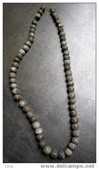 Perles Fossiles Java / Fossilized Beads From Java - Necklaces/Chains