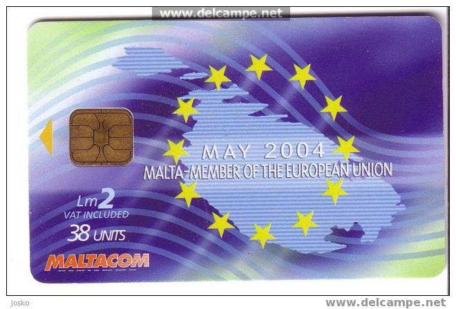 Malta Member Of The European Union EU ( Malta Card ) ** Flag - Stars - Flags - Drapeau - Malte