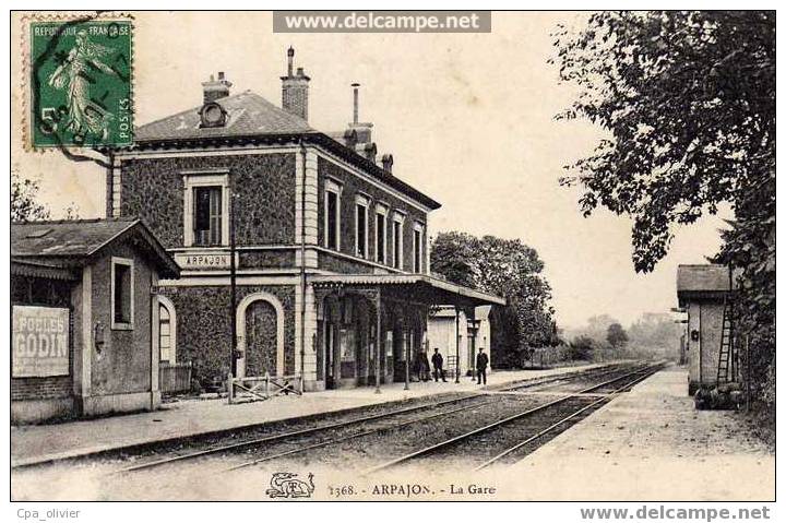 91 ARPAJON Gare, Intérieur, Quais, Animée, Ed Thibault 1368, 1911 - Arpajon