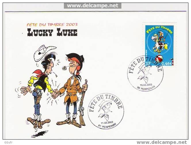 FRANCE / ENVELLOPE / LUCKY LUKE / JT / 2003. - Comics
