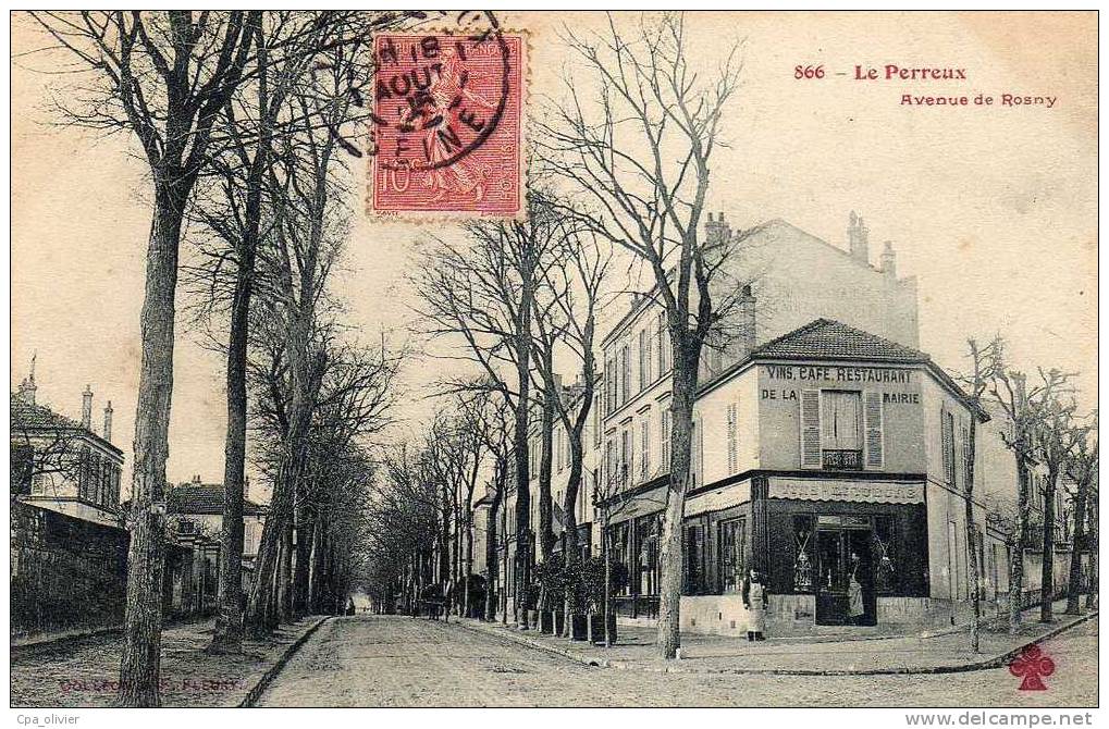 94 LE PERREUX Avenue De Rosny, Café Restaurant De La Mairie, Ed FF 866, 1905 - Le Perreux Sur Marne