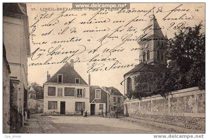 94 LIMEIL BREVANNES Place De L´ Eglise, Animée, Ed CLC 15, 1905 - Limeil Brevannes