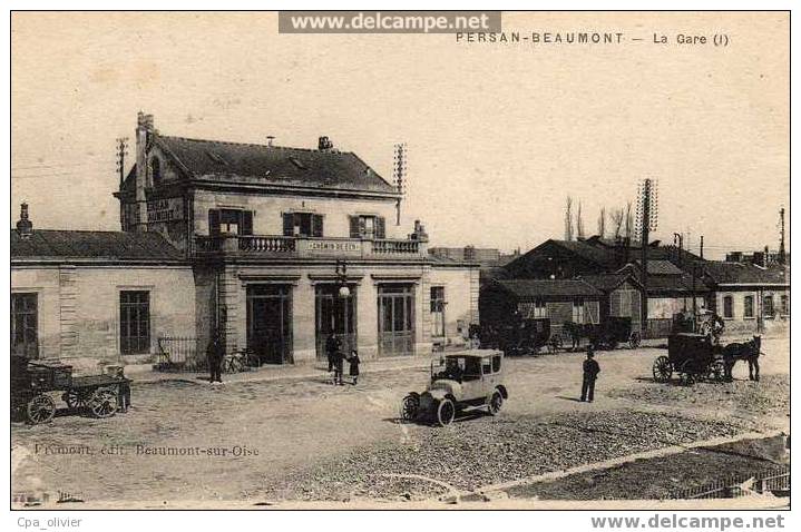 95 PERSAN BEAUMONT Gare, Extérieur, Animée, Ed Fremont 1, 191? - Persan
