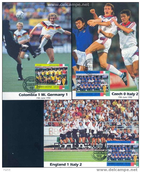 COUPE DU MONDE DE FOOTBALL 1990 EN ITALIE COLLECTION SOUVENIR DE 52 CARTES POSTALES DONT 27 AVEC TIMBRE ET OBLITERATION - Autres & Non Classés