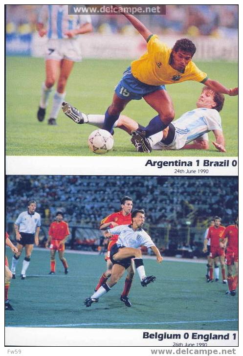 COUPE DU MONDE DE FOOTBALL 1990 EN ITALIE COLLECTION SOUVENIR DE 52 CARTES POSTALES DONT 27 AVEC TIMBRE ET OBLITERATION - Autres & Non Classés