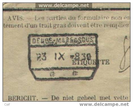 Vrachtbrief / Lettre De Voiture  Met Stempel DENEE-MAREDSOUS Op 24/9/1930 + Stempel POIDS RECONNU  Naar HAREN - Sonstige & Ohne Zuordnung