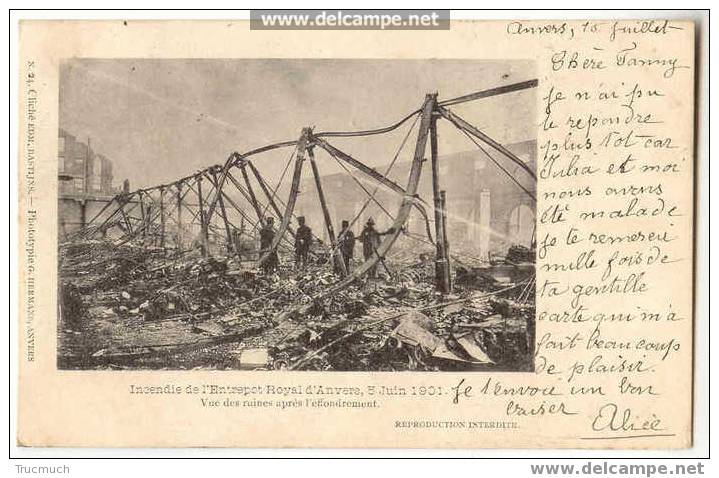4887 - ANVERS - Incendie De L'entrepôt Royal - 5 Juin 1901 - Disasters