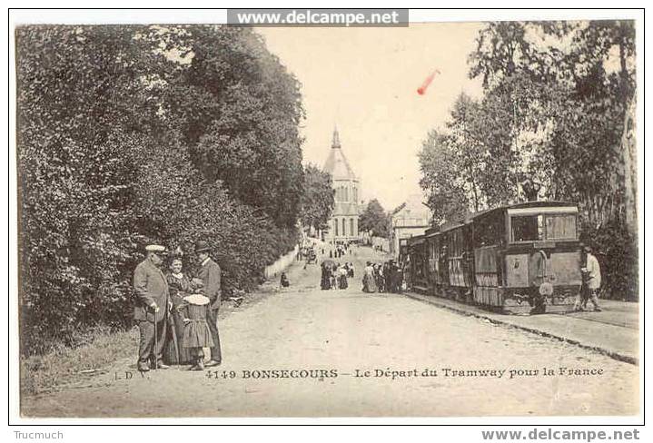2067 - BONSECOURS -  Le Départ Du Tramway Pour La France - Peruwelz