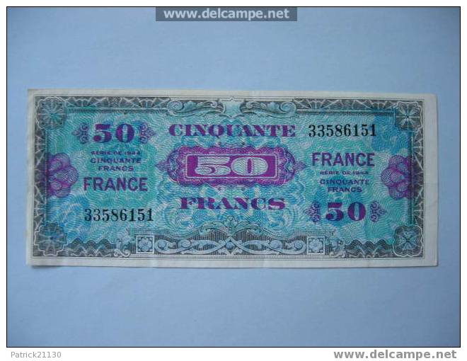 TRESOR BILLET DE 50 F FRANCE SANS SERIE SUP - 1945 Verso Frankreich