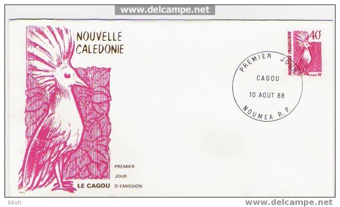 NOUVELLE CALEDONIE / FDC  / LA CAGOU  / 1988. - Hoendervogels & Fazanten