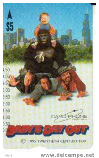 AUSTRALIA $5 MOVIE BABY'S DAY OUT GORILLA ANIMAL CHILD CHILDREN CARDPHONE MINT 1000 ONLY !!! - Australia