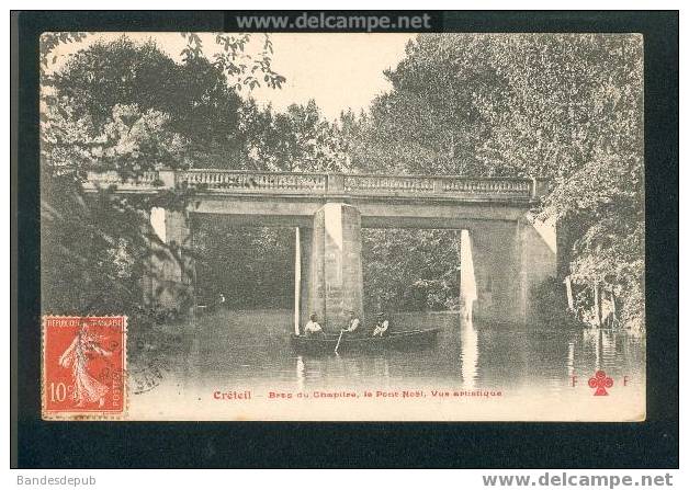 Créteil - Bras Du Chapitre - Le Pont Noël - Vue Artistique (animée Barque) - Creteil