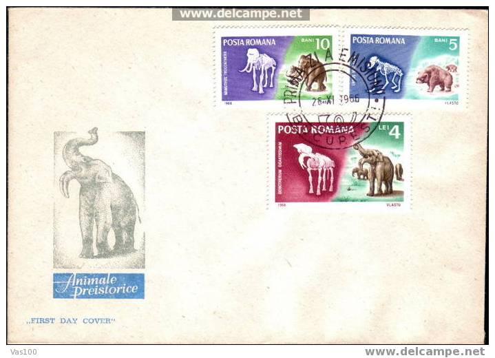 Romania 1966 FDC  With Elephants. - Elephants