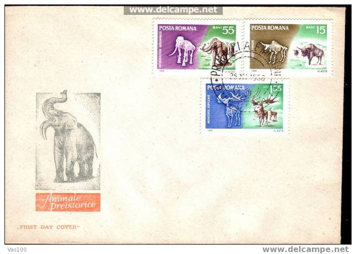 Romania 1966 FDC  With Elephants. - Elephants
