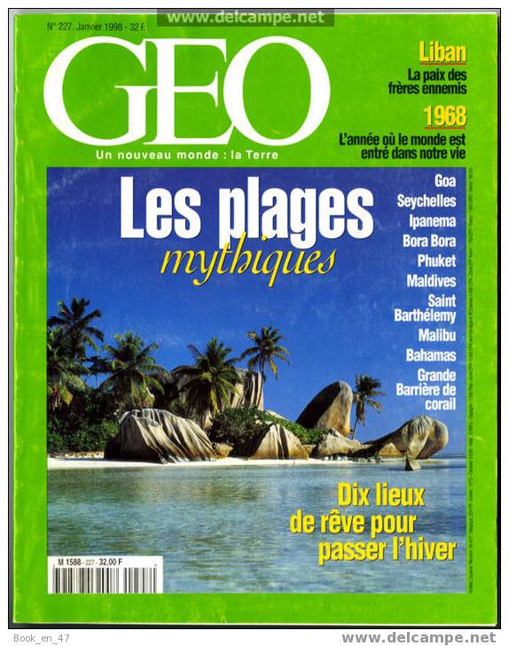 {12948} GEO N° 227, 1998, Un Nouveau Monde: La Terre. Liban Périgord Lorient Bhoutan Ennedi Sahara - Géographie