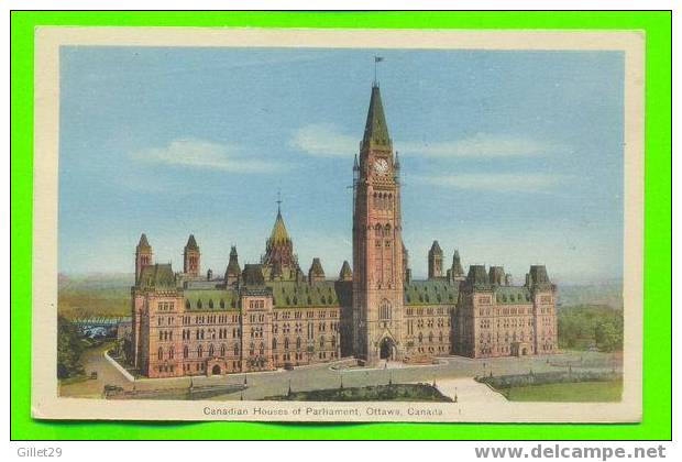 OTTAWA, ONTARIO - LE PARLEMENT CANADIEN - CARTE À VOYAGÉE EN 1942 - PECO - - Ottawa