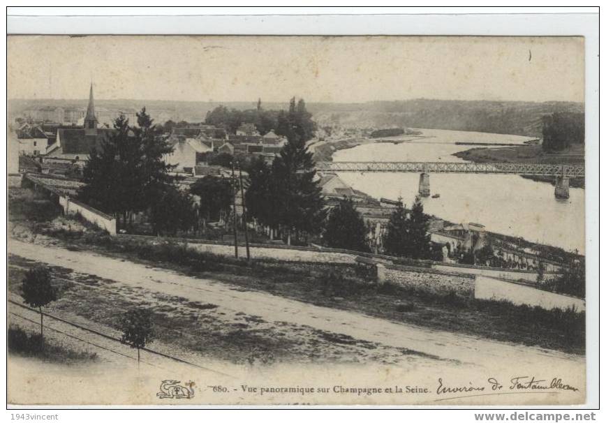 C - 241 - Vue Panoramique Sur CHAMPAGNE - Et La Seine -écrite Le 30 - 01 - 1903 - - Champagne Sur Seine