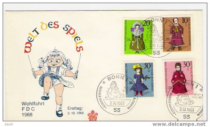 RFA / FDC / 1968. - Marionnettes