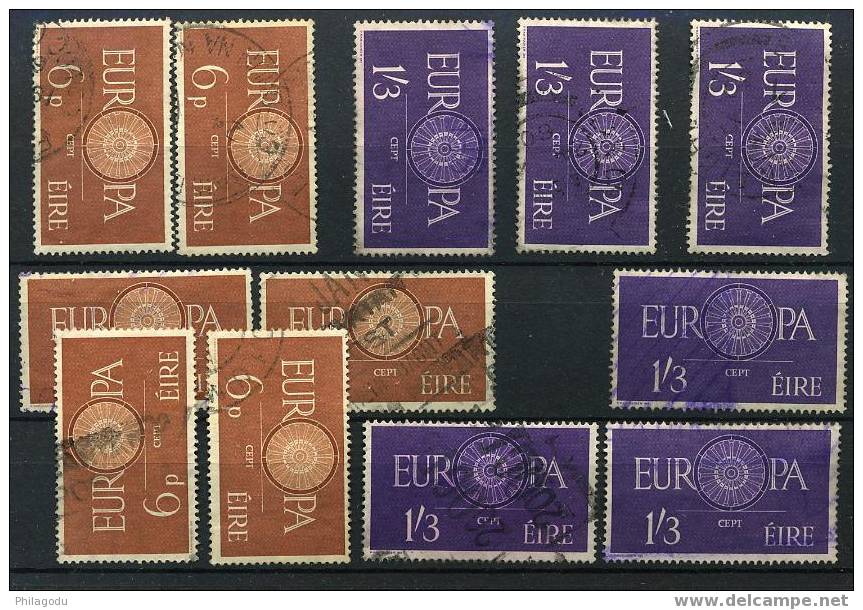 1960  EIRE  IRLAND  EUROPA  Gestempeld  6 Satze   Kat Werte : 180 Euros - Oblitérés