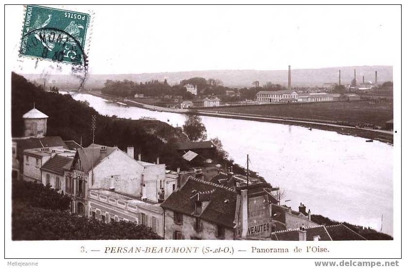 Cpa Persan - Beaumont (95, Val D´Oise) Panorama De L'Oise, 1910. Marque Rose - Persan