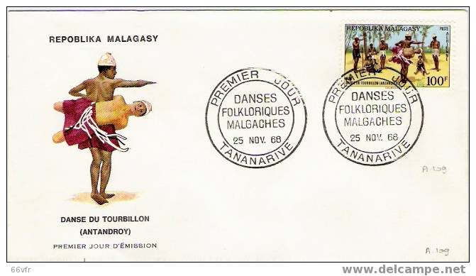 MADAGASCAR / FDC / 1968. - Danse