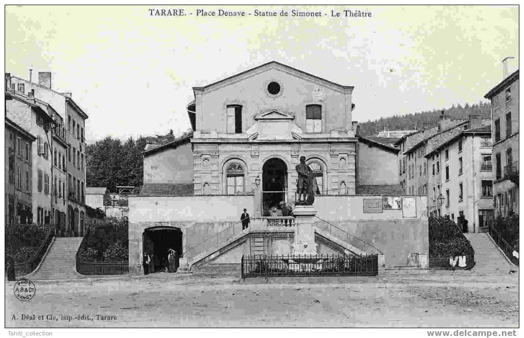 TARARE - Place Denave - Statue De Simonet - Le Théâtre - Tarare