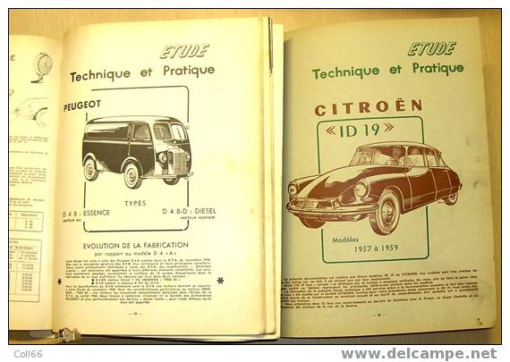 2 Fascicules Citroën ID 19 Revue Technique Automobile Avril 1959 N°156-Janvier 1961 N°177 & Peugeot D 4 B - Livres