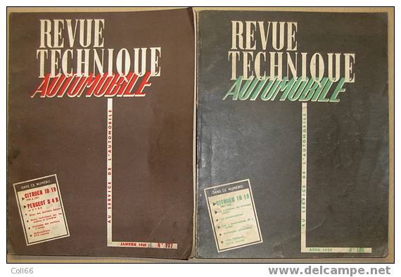 2 Fascicules Citroën ID 19 Revue Technique Automobile Avril 1959 N°156-Janvier 1961 N°177 & Peugeot D 4 B - Books