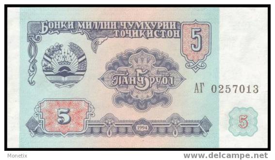 Tajikistan # 2a, 5 Rubles, 1994, UNC / NEUF - Tagikistan