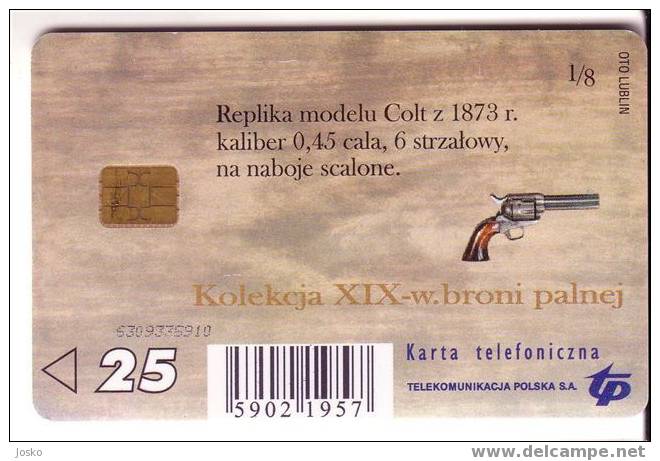 COLT  1873. ( Poland Chip Card ) Revolver Colt Gun Pistolj Pistol Jet Pistoljet Pistole Pistola Weapon Weapons Arme - Polen