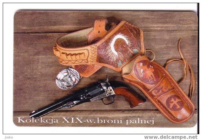 COLT NAVY 1861. ( Poland Chip Card ) Revolver Colt Gun Pistolj Pistol Jet Pistoljet Pistole Pistola Weapon Weapons Arme - Polonia