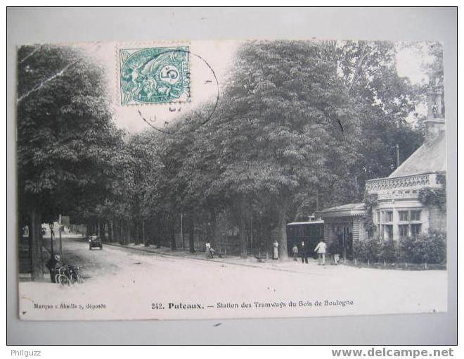 Carte Postale PUTEAUX  92 STATION DES TRAMWAYS DU BOIS DE BOULOGNE Abeille 242 - Puteaux