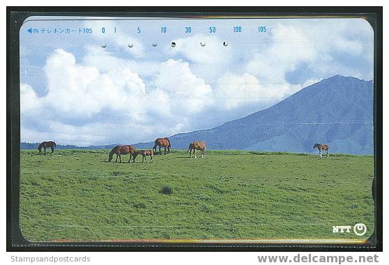 Télécard Japon CHEVAL Phonecard Japan HORSE - Chevaux