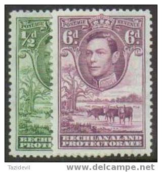 Bechuanaland - Halfpenny And 6d 1938 King George VI. Scott 124, 130. - 1885-1964 Bechuanaland Protectorate