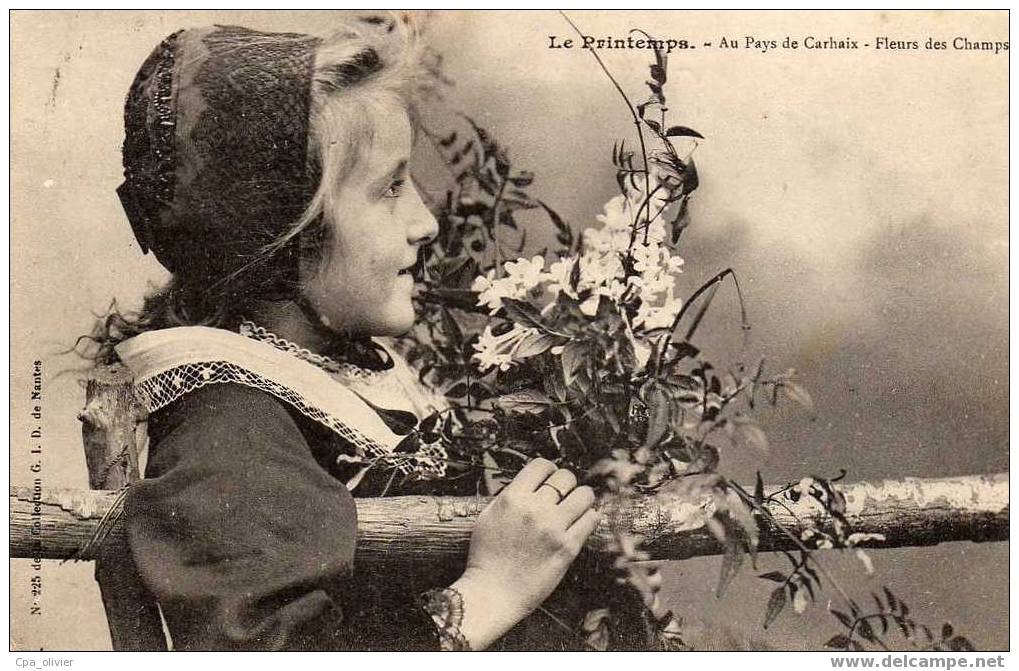 29 CARHAIX Printemps, Fleurs Des Champs, Fillette, Très Beau Plan, Ed GID 225, 1904 - Carhaix-Plouguer