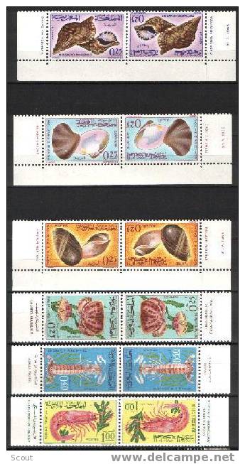 MAROCCO - MAROC - MOROCCO - COQUILLAGES ET CRUSTACES - YT 488/493 ** - Crostacei