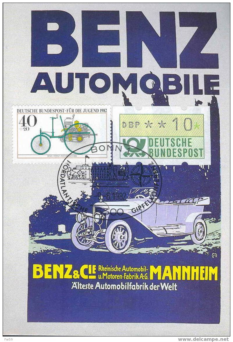 AUTOMOBILE CARTE SOUVENIR ALLEMAGNE 1982 TOUTES DIFFERENTES BENZ - Automobilismo