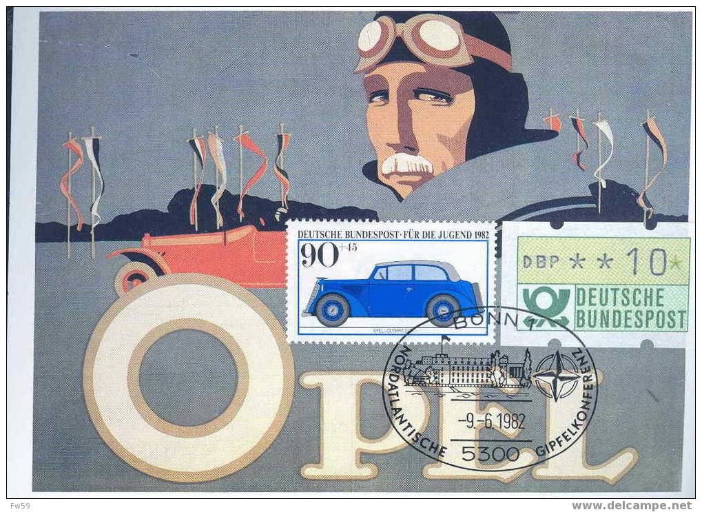 AUTOMOBILE CARTE SOUVENIR ALLEMAGNE 1982 TOUTES DIFFERENTES OPEL - Automobilismo