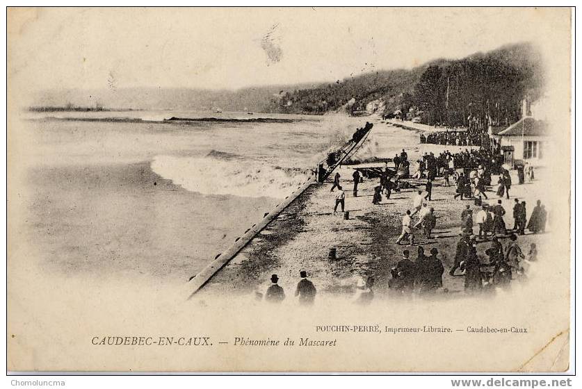 Caudebec-en-Caux Phénomène Du Mascaret CP Ayant Voyagé Timbre à 5c Avec Cachet De Départ Caudebec Et Deux D'arrivée - Caudebec-lès-Elbeuf