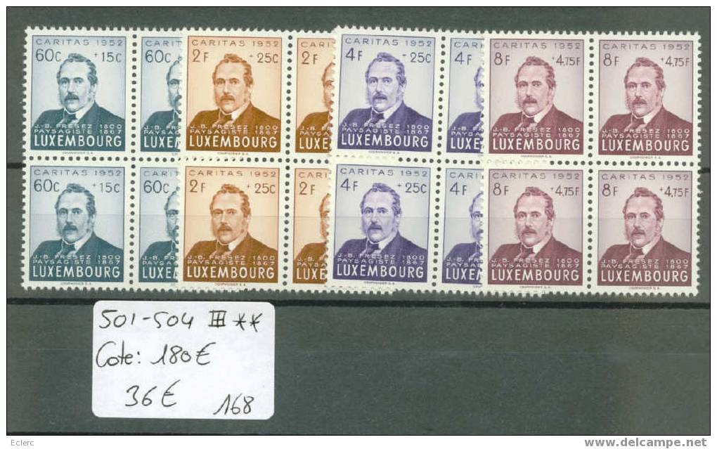 LUXEMBOURG  No Michel 501-504  Bloc De4   ** ( Sans Charnière )  Cote: 180 € - Unused Stamps