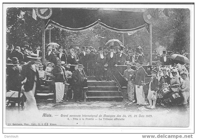 30 //GARD / ALES / Gd Concours International De Musique Des 24 25 26 Juin 1905, Fête à La Prairie, Tribune Officielle - Alès